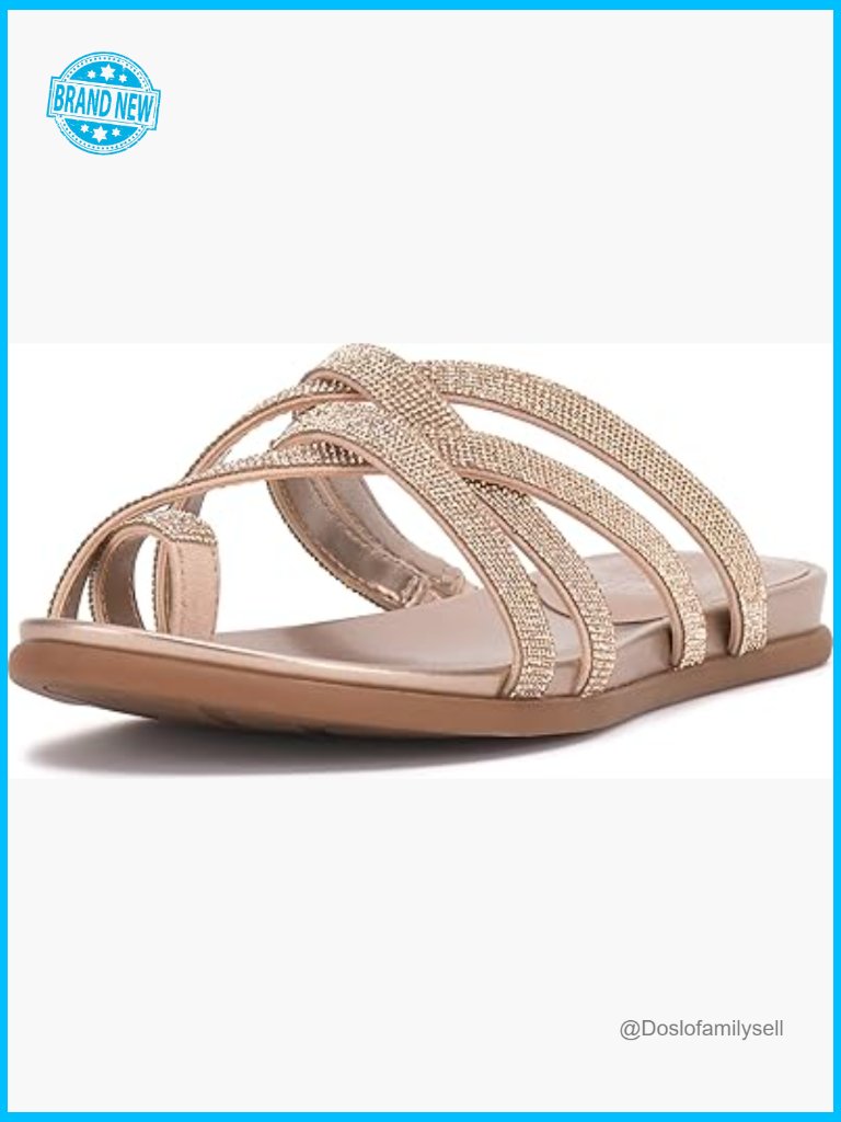 Woven Slingback Flat Sandals Dressy Open Toe Slip On Textile